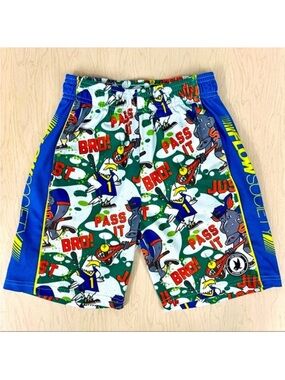 Flow Society Lacrosse Shorts Boys Large Just Pass It Bro Eagle Warthog Ball Hog